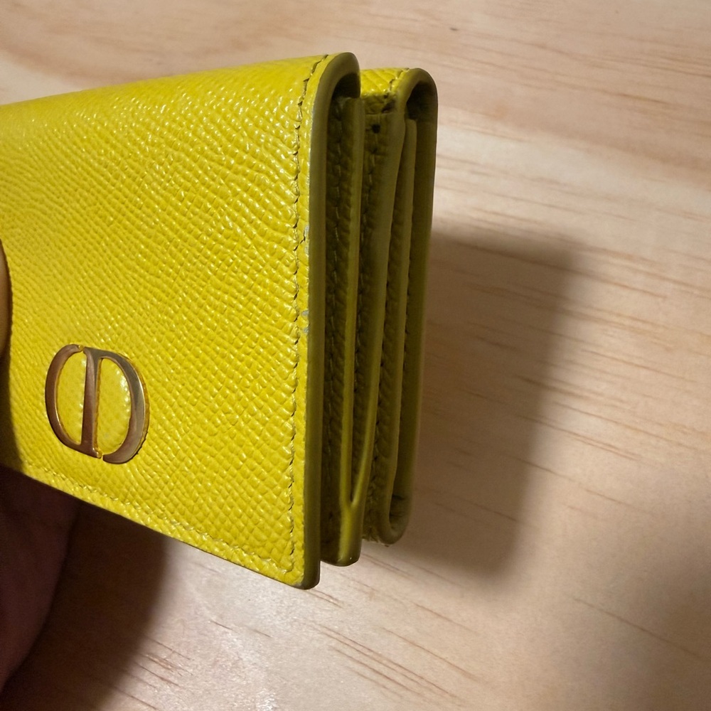 Dior Yellow Leather Compact Wallet - Picture 3 of 7